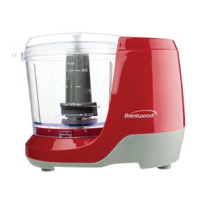 Brentwood 1.5 Cup Mini Food Chopper (Color: Red)