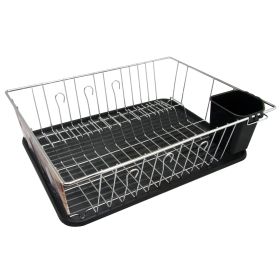 Better Chef 16 Inch Dish Rack (Option: Black Draing Tray, Color: Chrome)