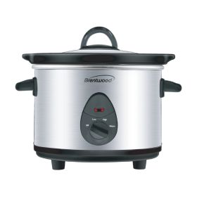 Brentwood 1.5 Quart Slow Cooker (Options: 3 Settings, Color: Stainless Steel)