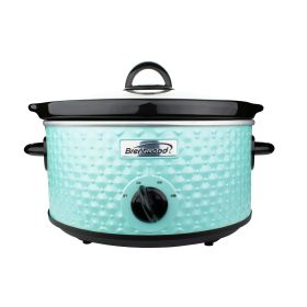 Brentwood 3.5 Quart Diamond Pattern Slow Cooker (Color: Blue)