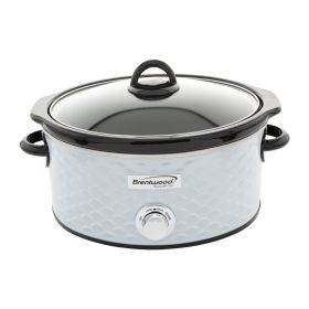 Brentwood Scallop Pattern 4.5 Quart Slow Cooker (Color: White)