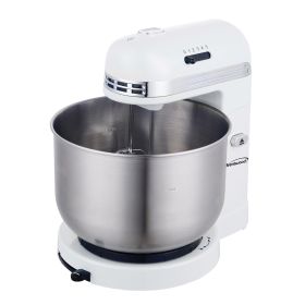 Brentwood 5 Speed Stand Mixer with 3.5 Quart Stainless Steel Mixing Bowl (Color: White)