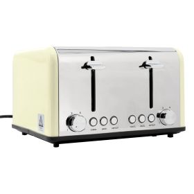 Redmond 4-Slice Extra Wide Slot 1650W Stainless Steel Toaster (Color: Cream)