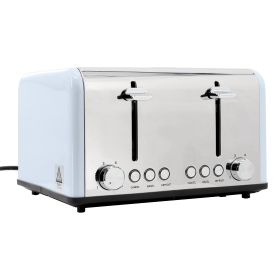 Redmond 4-Slice Extra Wide Slot 1650W Stainless Steel Toaster (Color: Light blue)