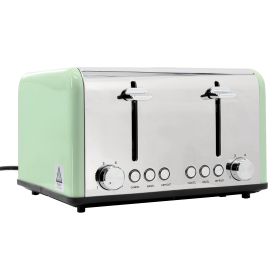 Redmond 4-Slice Extra Wide Slot 1650W Stainless Steel Toaster (Color: Moss Green)