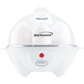 Brentwood Electric 7 Egg Cooker with Auto Shut Off (Color: White)