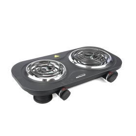 Brentwood Electric 1500W Double Burner (Color: Black)